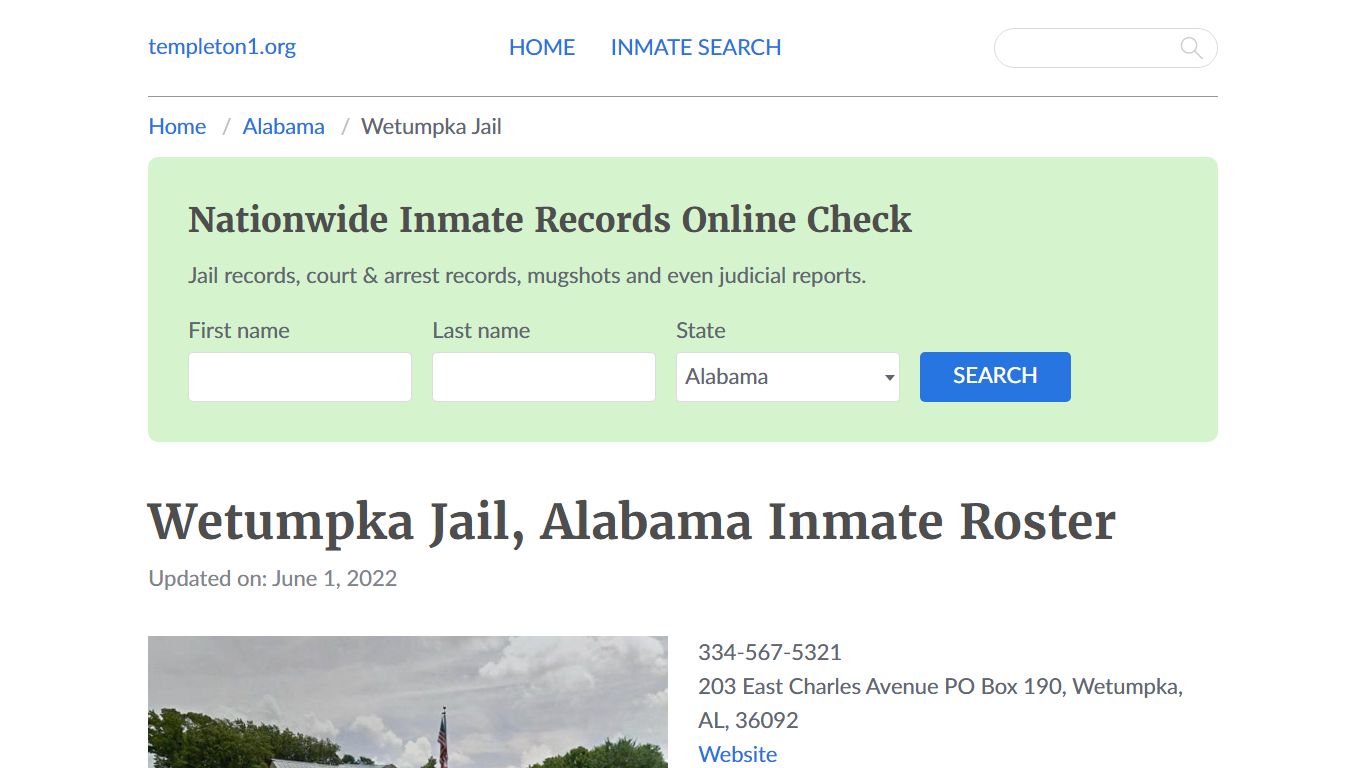 Wetumpka Jail, Alabama Inmate Roster - templeton1.org